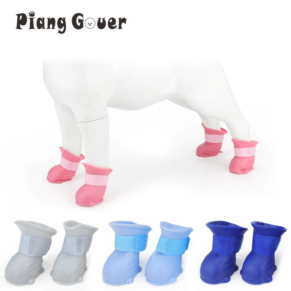 Small Dog Shoes Puppy Silicone Anti-Slip Boots Waterproof Pet Rain Shoe for Mini Dog