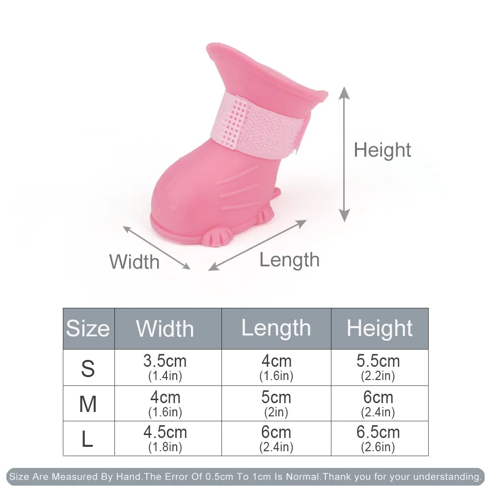 Small Dog Shoes Puppy Silicone Anti-Slip Boots Waterproof Pet Rain Shoe for Mini Dog