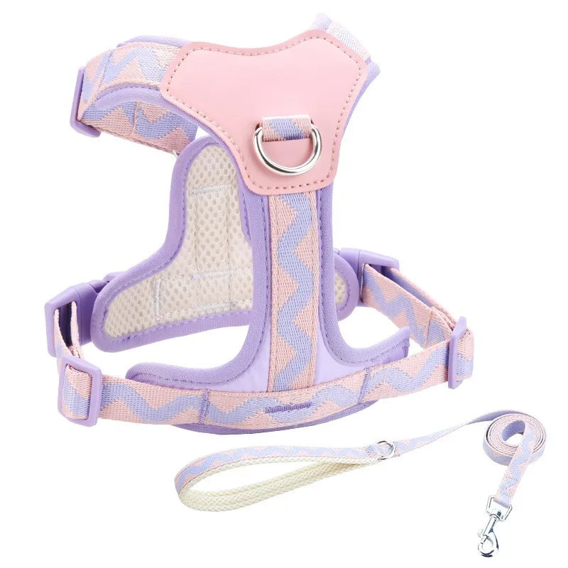 Anti-Breakaway Reflective Dog Vest Harness – No-Pull Adjustable Chest Harness with Optional Leash Set
