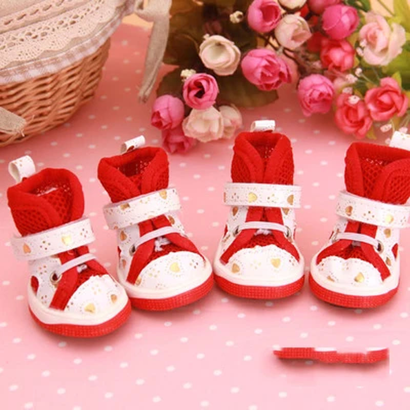 New Arrival Pet Dog Shoes Spring Summer PU Non-Slip Rubber Puppies Cats Shoes for Chihuahua Small Breeds Cats Pet Wear Products