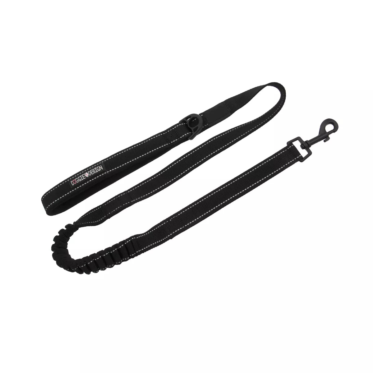 Doggie Design Soft Pull Traffic Dog Leash - Black