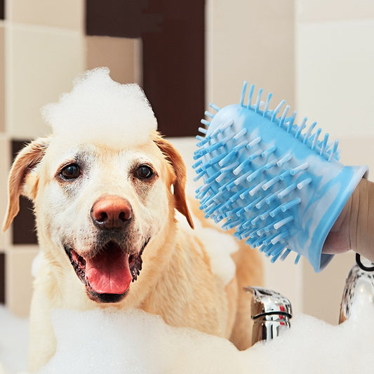 2-in-1 Dog Paw Cleaner Cup in blue
