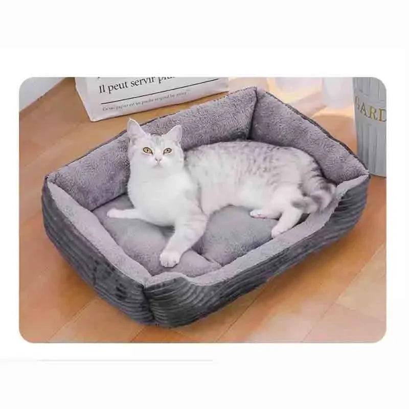 All Seasons Cat Bed Rectangle Puppy Pet Sofa Sleeping Dog Bed Cushion Fall Asleep Easily for Cat and Small Medium Dogs