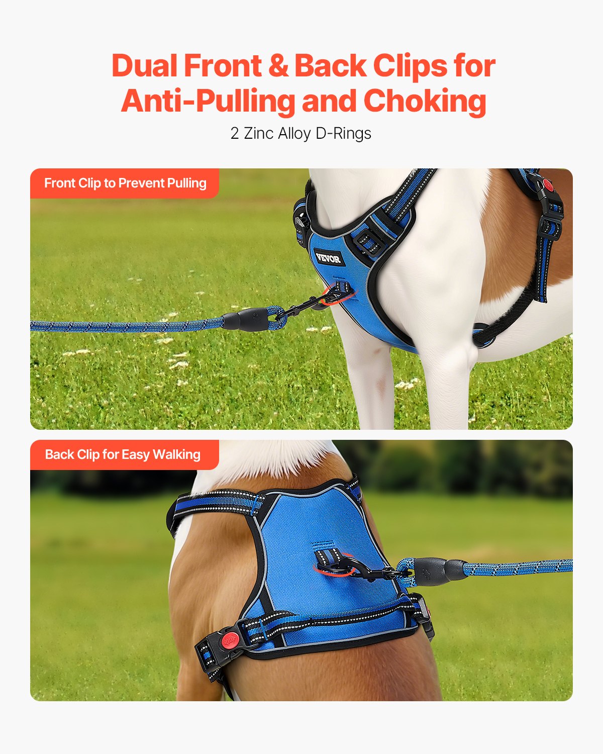 No-Pull Adjustable Dog Vest Harness with Leash & Reflective Stitching
