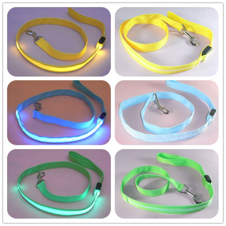 LED Dog Leash – Light Up Rechargeable Pet Leash for Night Walking, Adjustable & Durable