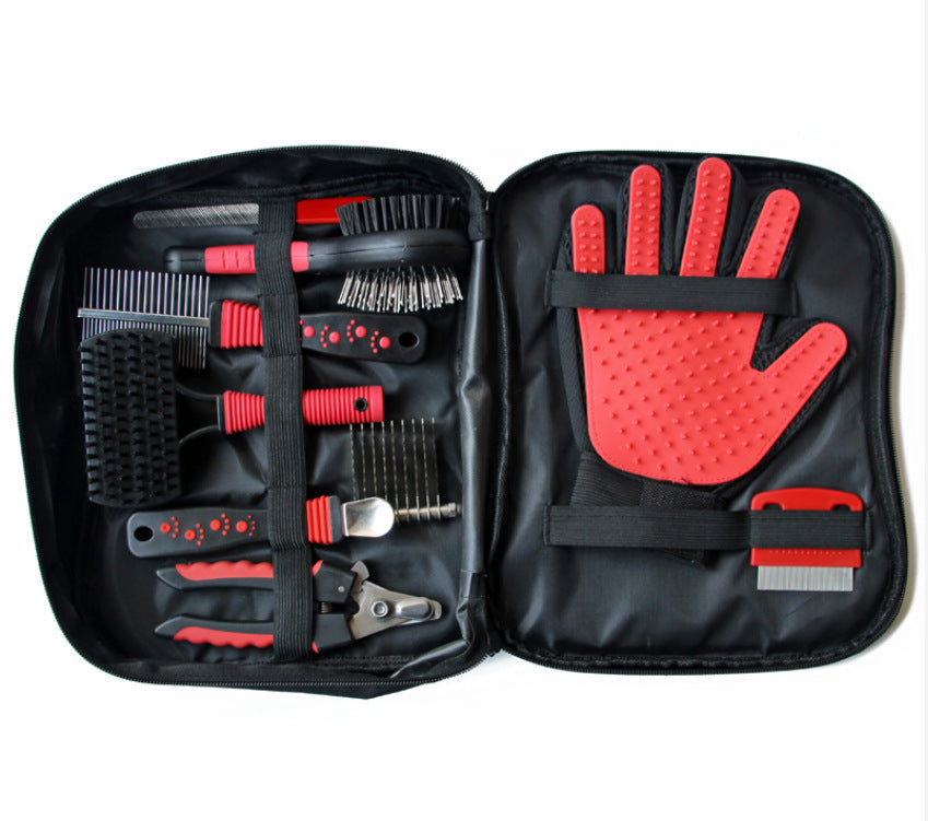 9-Piece Dog Grooming & Cleaning Kit with Oxford carry bag