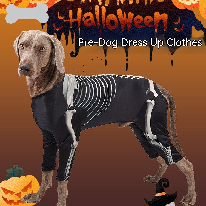 Skeleton Print Halloween Dog Jumpsuit
