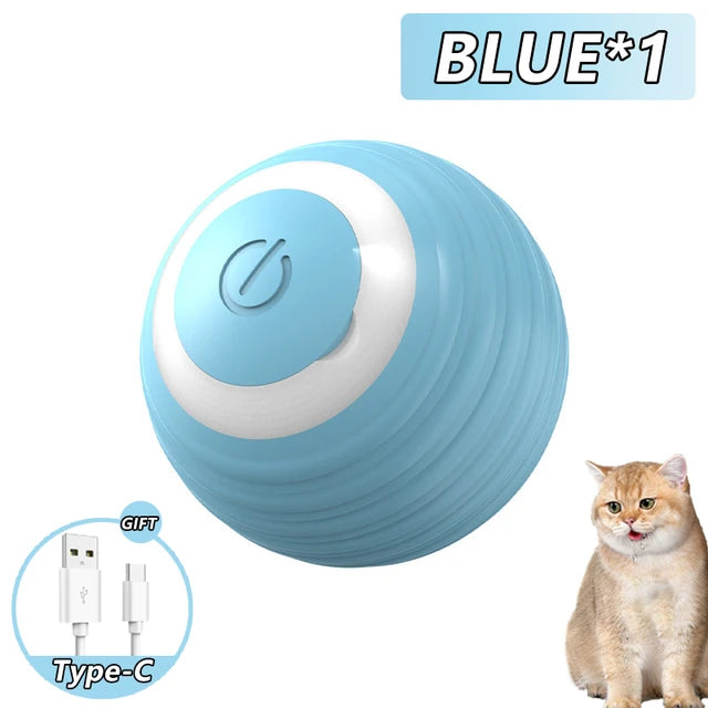 Cat Interactive Bouncing Ball Smart Cat Toys USB Automatic Rolling Magic Ball Electronic Cat Dog Toy Cat Game Accessories