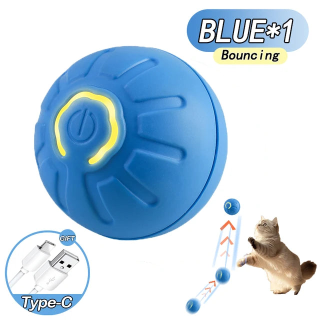 Cat Interactive Bouncing Ball Smart Cat Toys USB Automatic Rolling Magic Ball Electronic Cat Dog Toy Cat Game Accessories