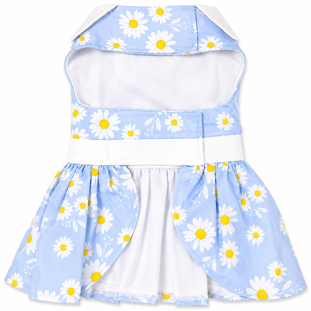 Blue Daisy Dog Dress with Matching Leash