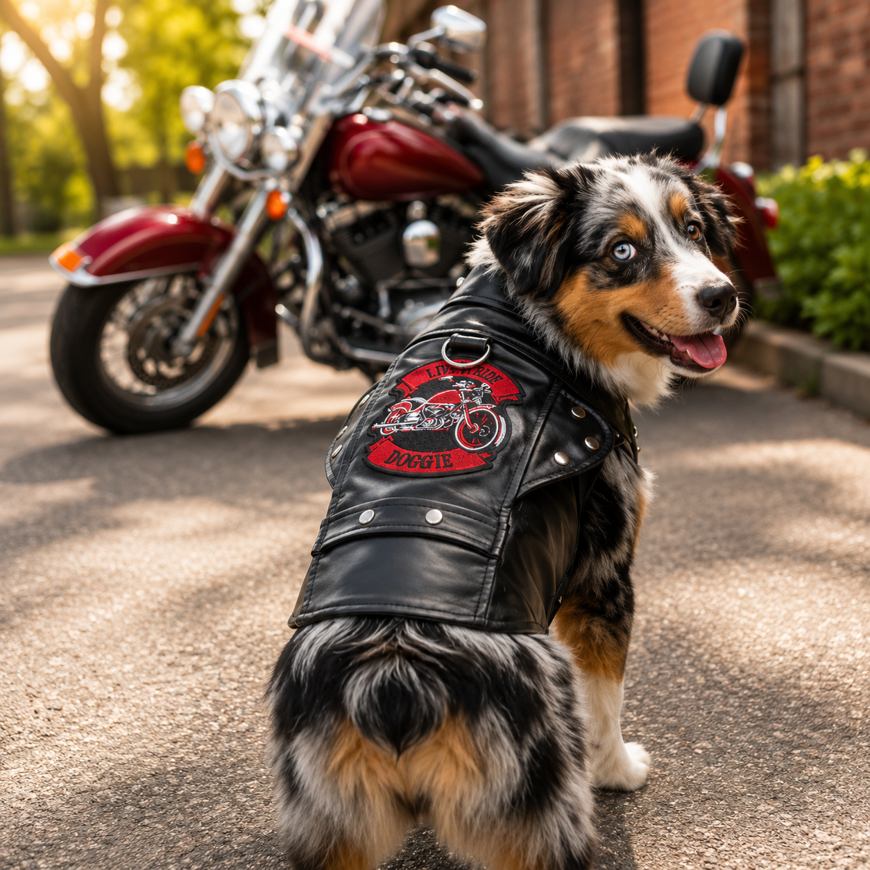 Biker Dawg Motorcycle Dog Jacket - Black