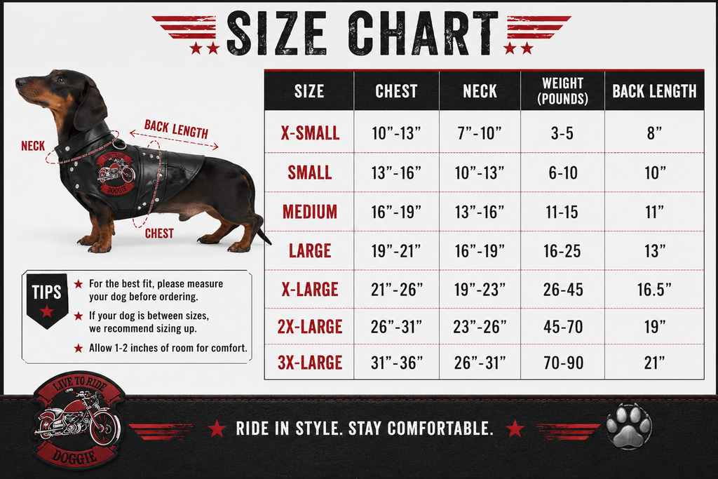 Biker Dawg Motorcycle Dog Jacket - Black