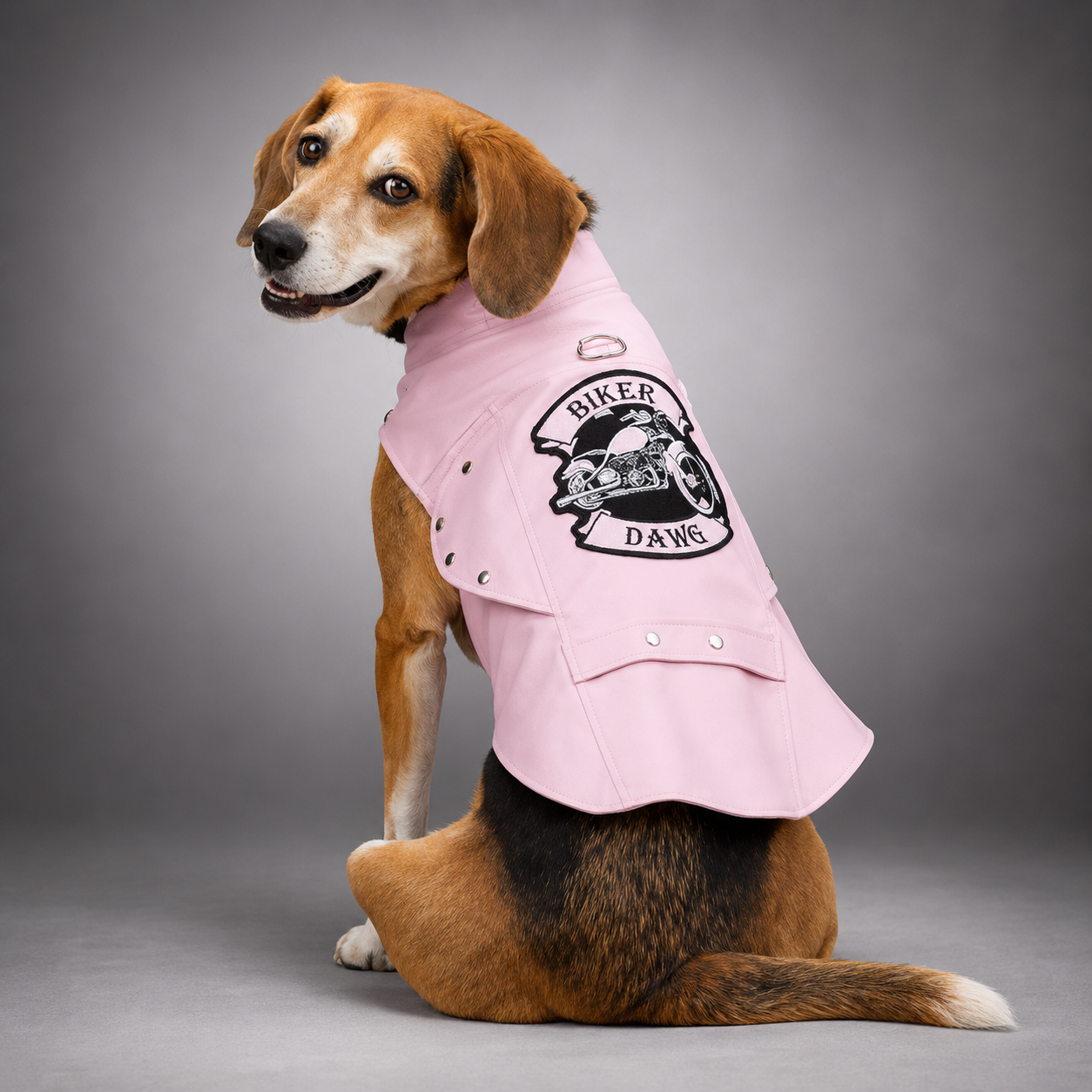 Biker Dawg Motorcycle Dog Jacket - Pink