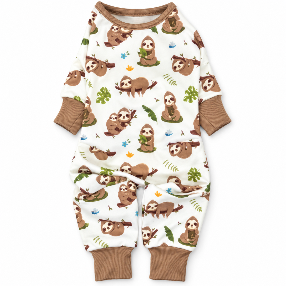 Soft Sloth Print Dog Pajamas