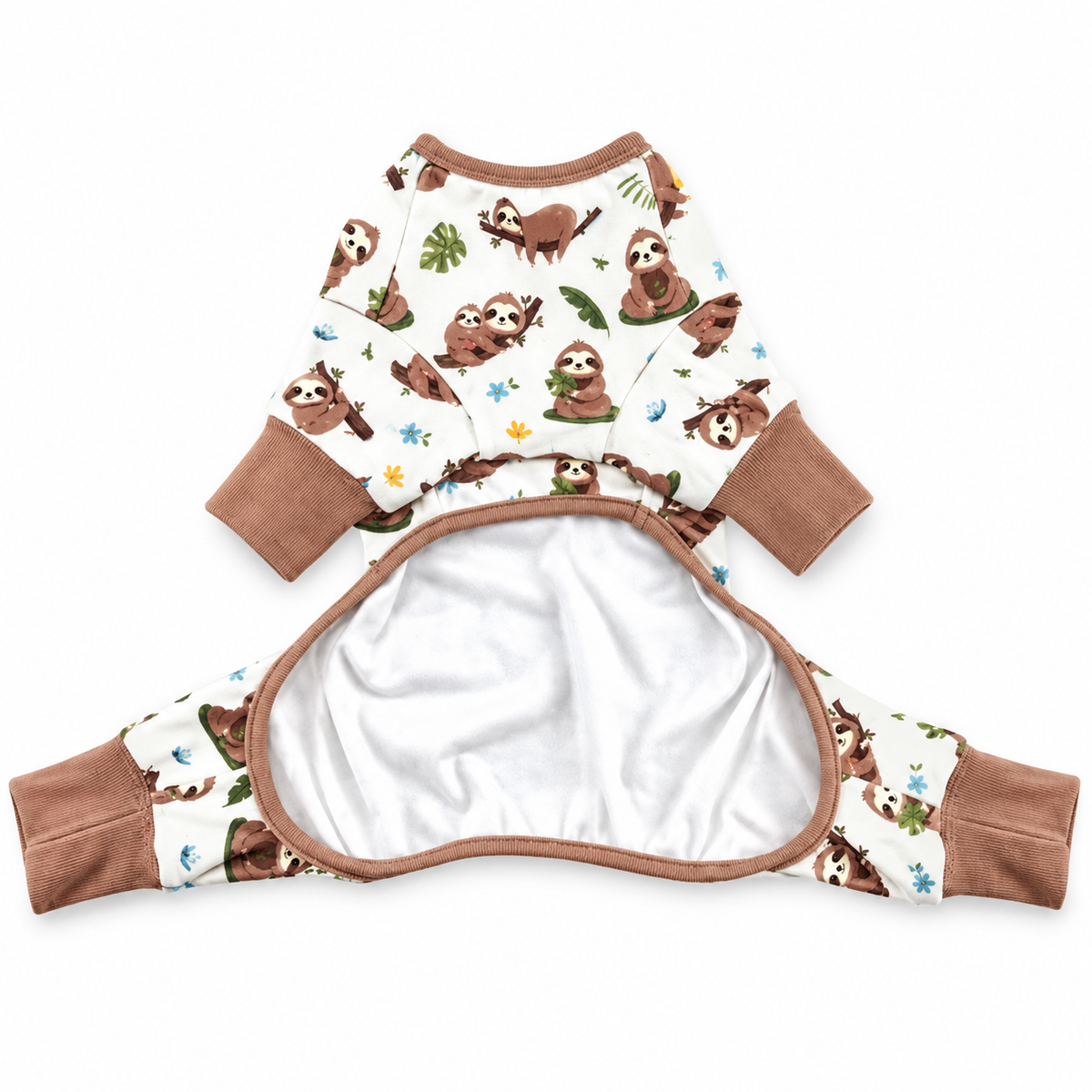 Soft Sloth Print Dog Pajamas