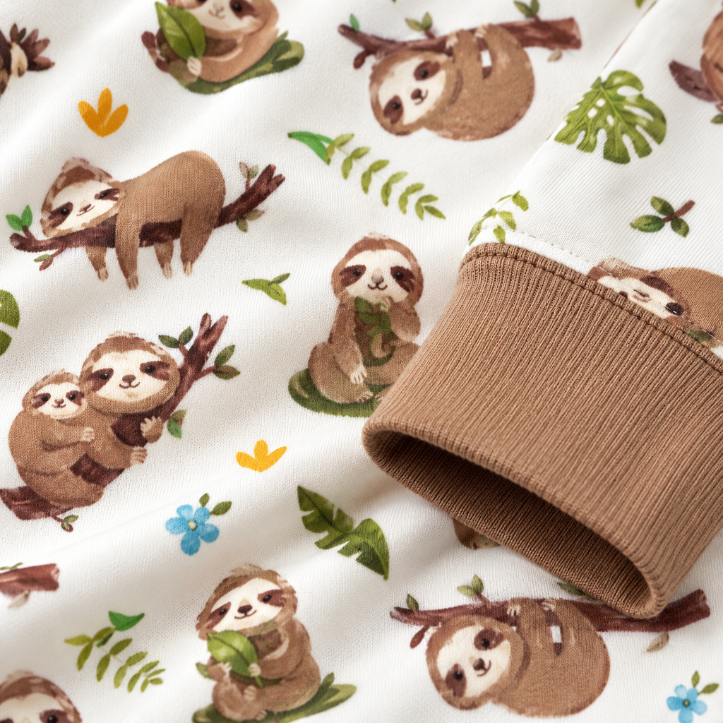Soft Sloth Print Dog Pajamas