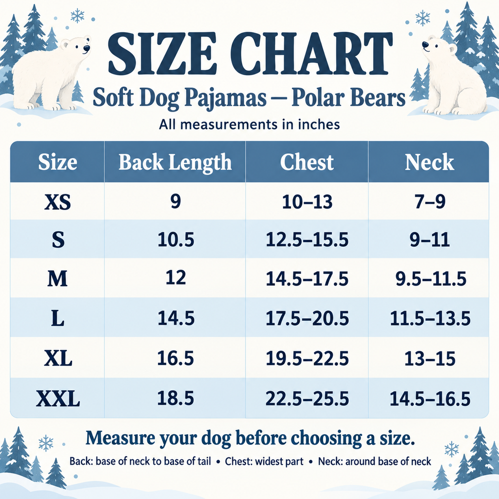Polar Bear Soft Dog Pajamas by Doggie Design