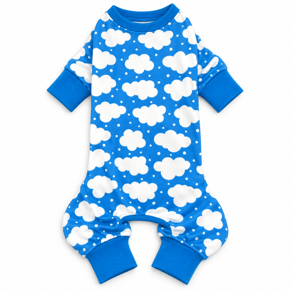 CuddlePup Dog Pajamas – Fluffy Clouds Blue