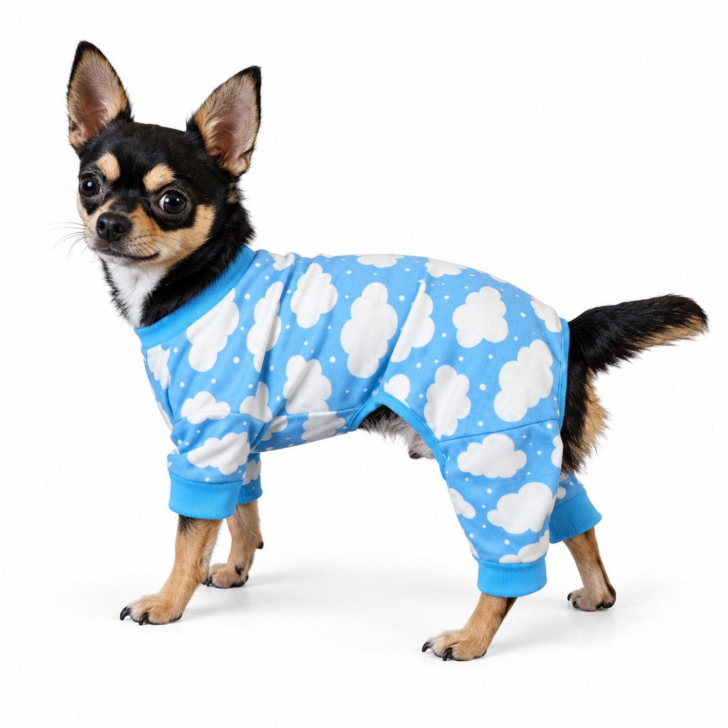 CuddlePup Dog Pajamas – Fluffy Clouds Blue