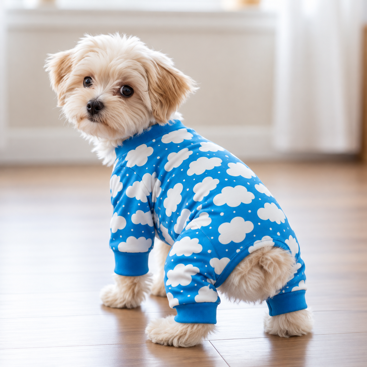 CuddlePup Dog Pajamas – Fluffy Clouds Blue