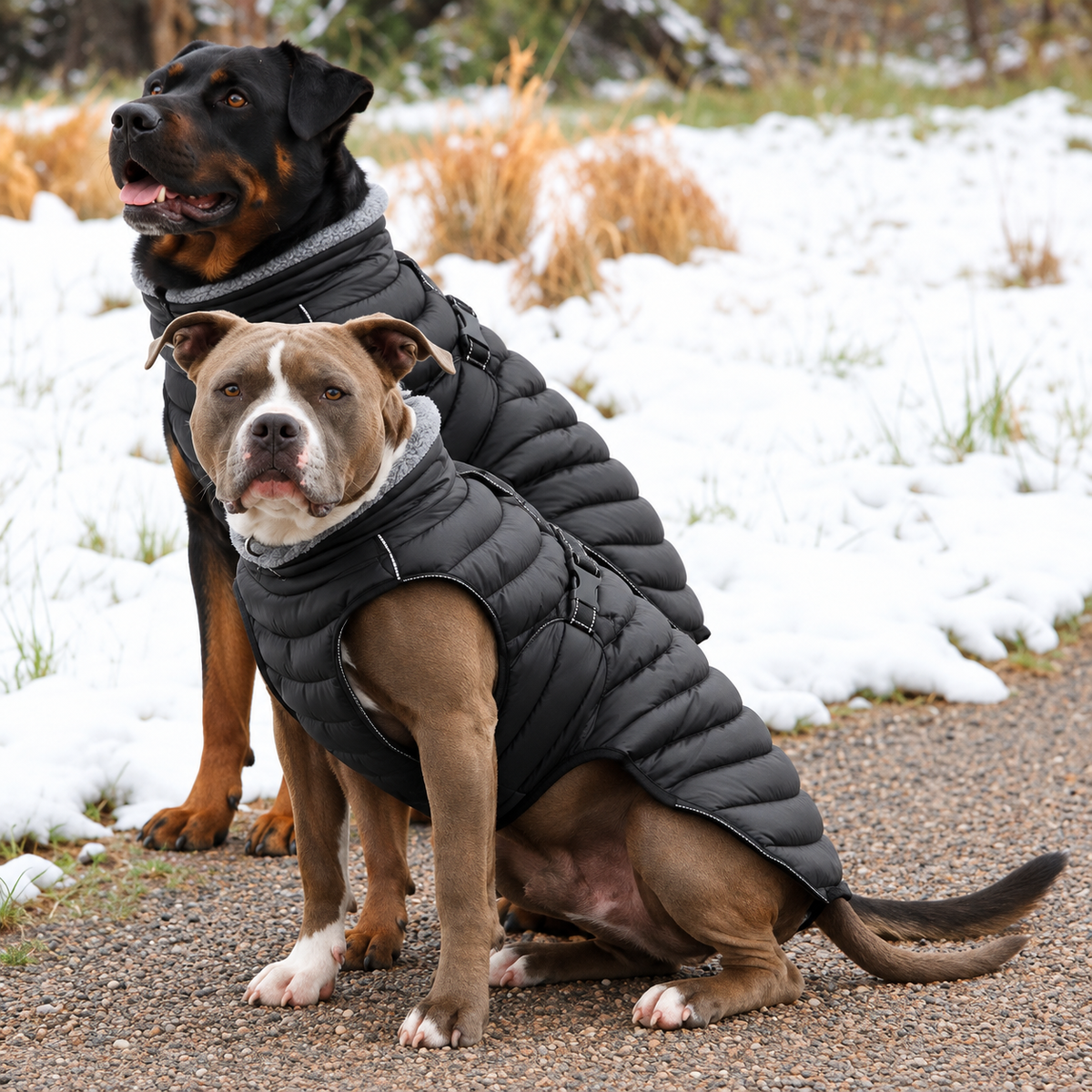 Alpine Extreme Weather Dog Puffer Coat – Black