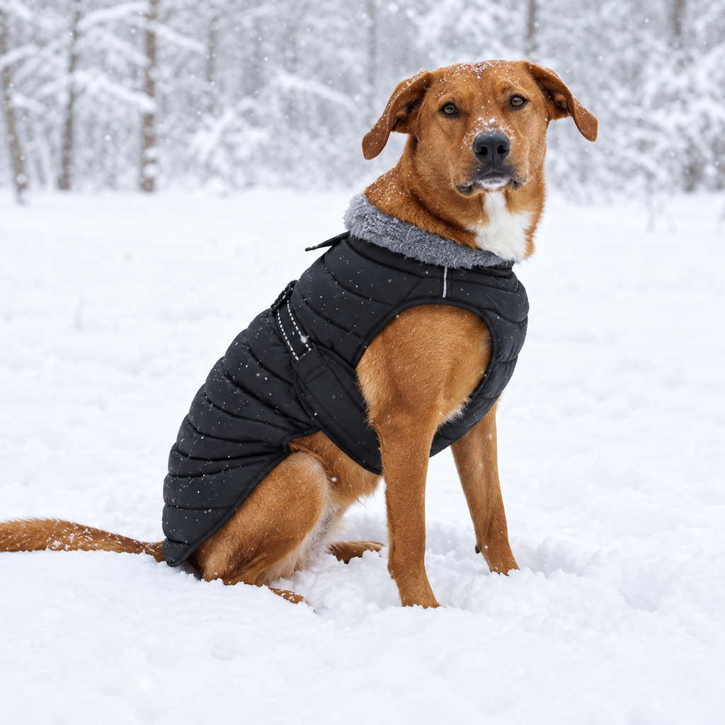 Alpine Extreme Weather Dog Puffer Coat – Black