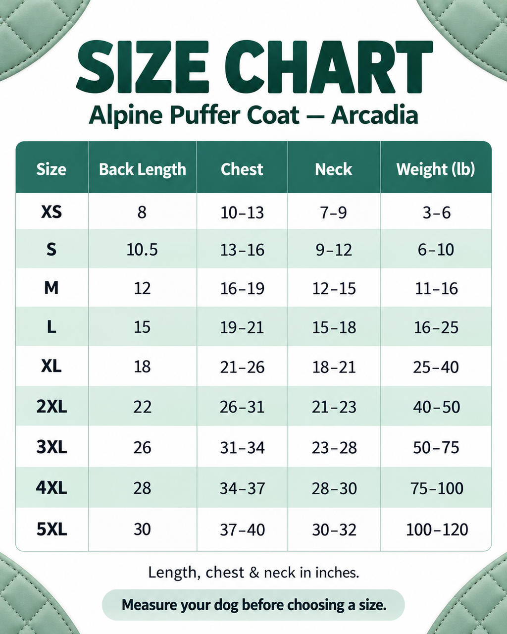 Alpine Extreme Weather Dog Puffer Coat – Arcadia