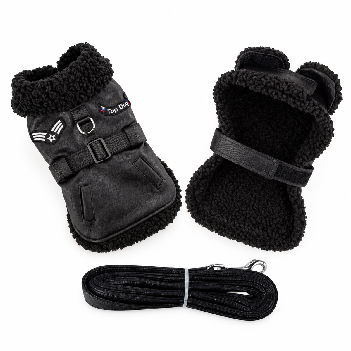 Top Dog Flight Harness Coat - Black | Doggie Design