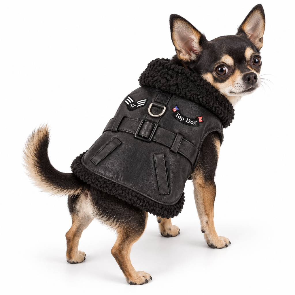 Top Dog Flight Harness Coat - Black | Doggie Design