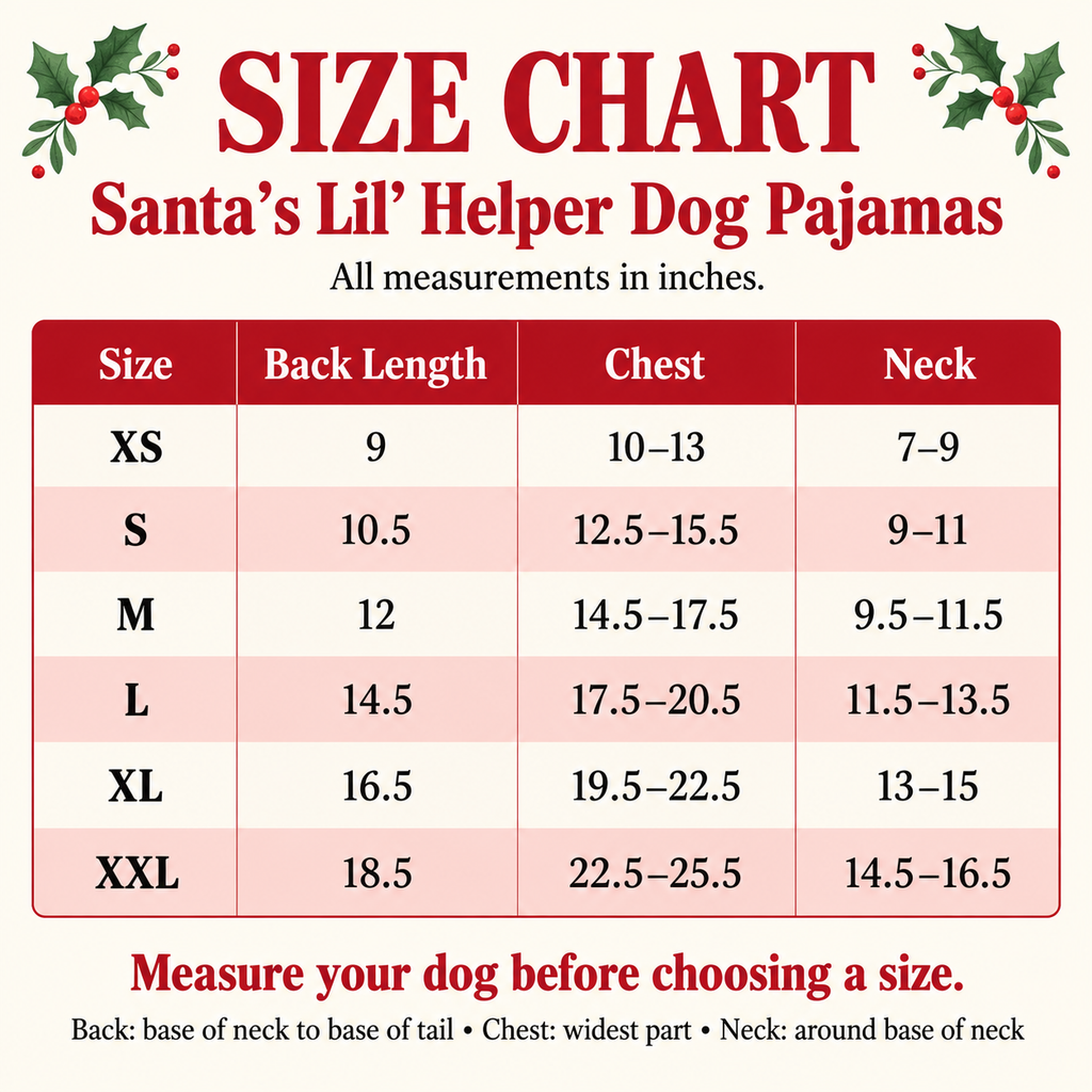 Santa’s Lil’ Helper Christmas Dog Pajamas