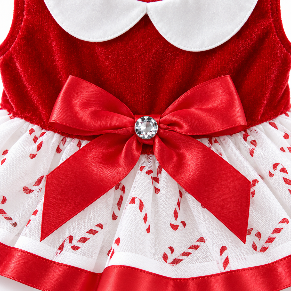 Candy Canes Holiday Dog Harness Dress with Matching Leash