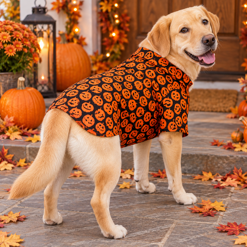 Jack-o’-Lantern Halloween Dog Camp Shirt