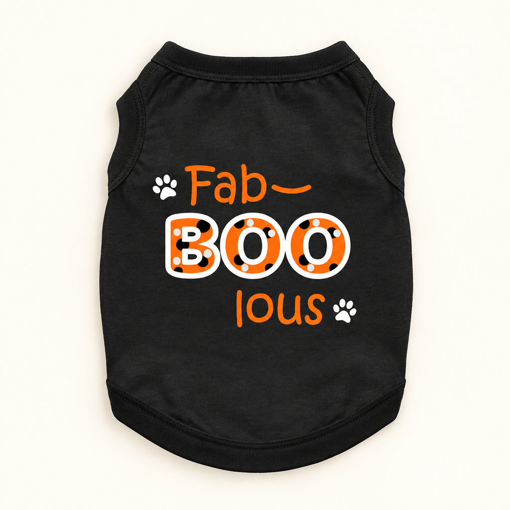 Fab-BOO-lous Halloween Dog Shirt – Black