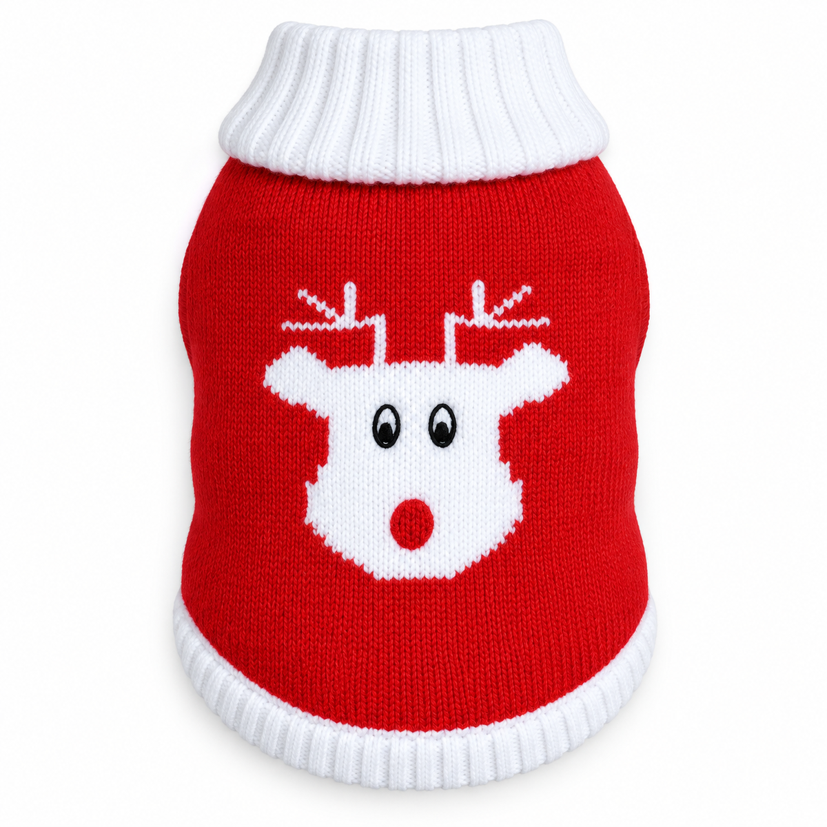 Red Rudolph Cotton Holiday Dog Sweater