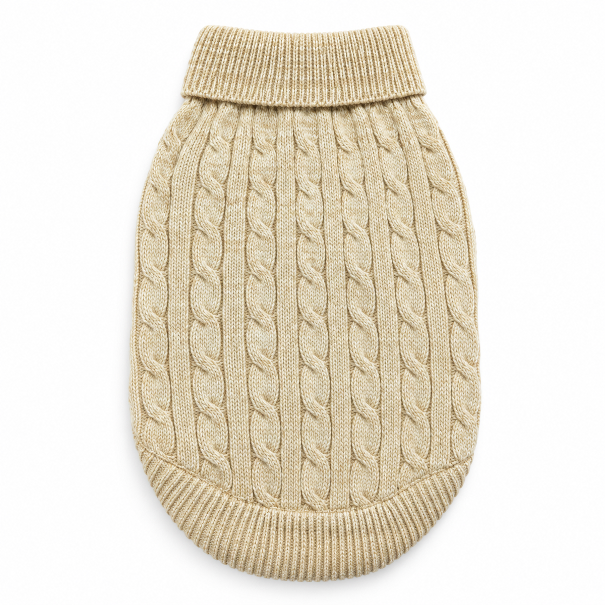 Cotton Cable Knit Dog Sweater – Oatmeal