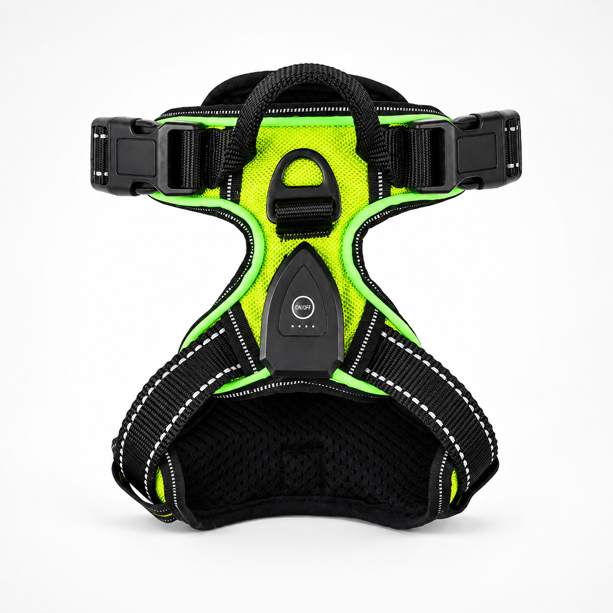 LED Light-Up Dog Harness – USB Rechargeable Glow Vest for Night Walking