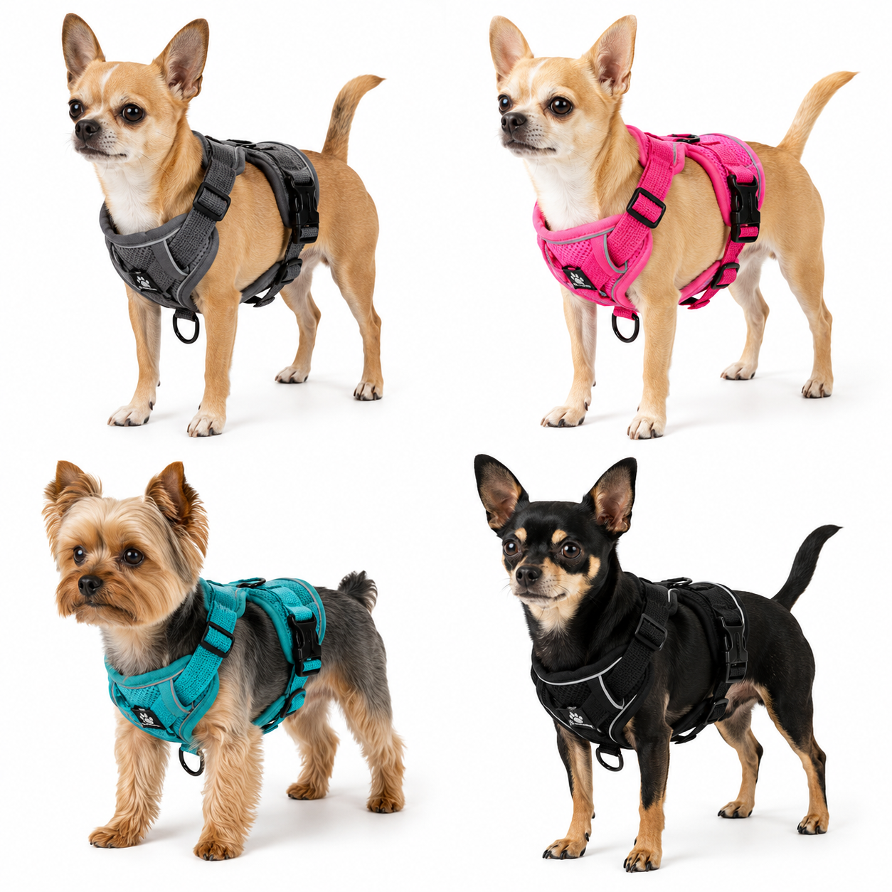 Reflective Dog Harness & Leash Set – Adjustable Vest for Small & Medium Dogs