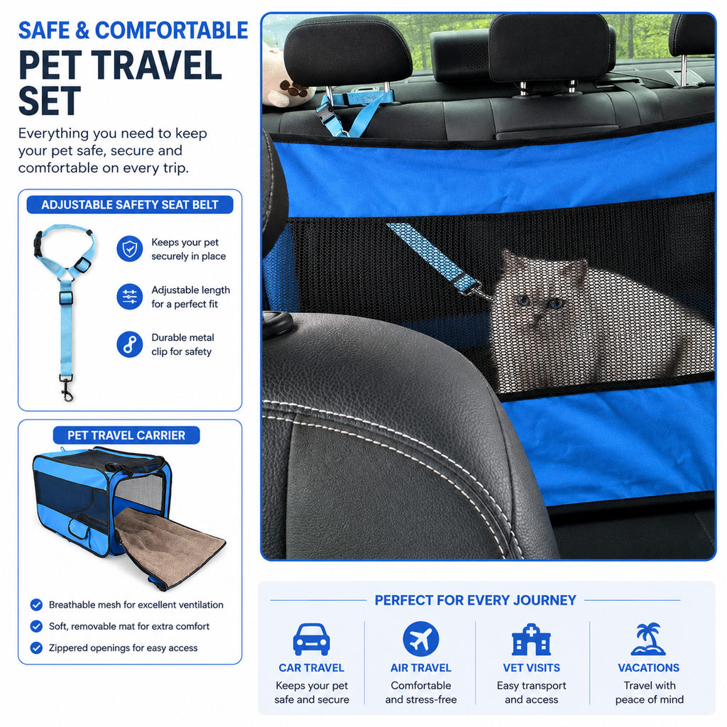 Foldable Pet Car Carrier Cage