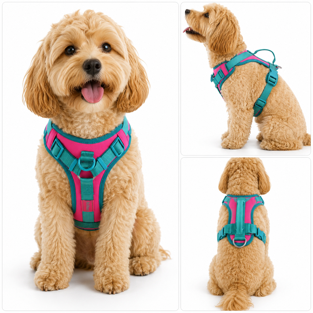 Splicing Colors No-Pull Dog Harness – Breathable Adjustable Vest for Small to Large Dogs
