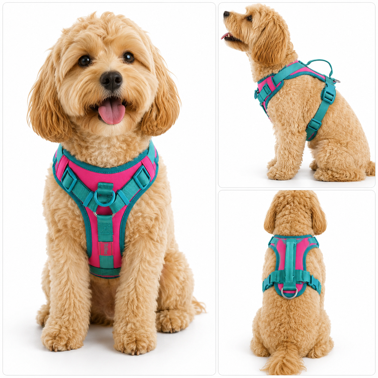 Splicing Colors No-Pull Dog Harness – Breathable Adjustable Vest for Small to Large Dogs