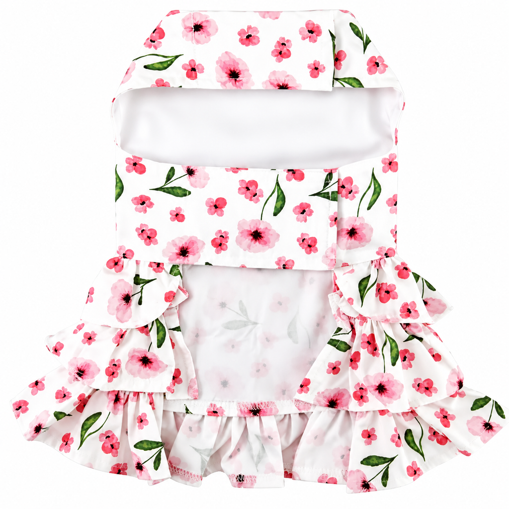 Spring Wildflower Dog Dress with Matching Leash