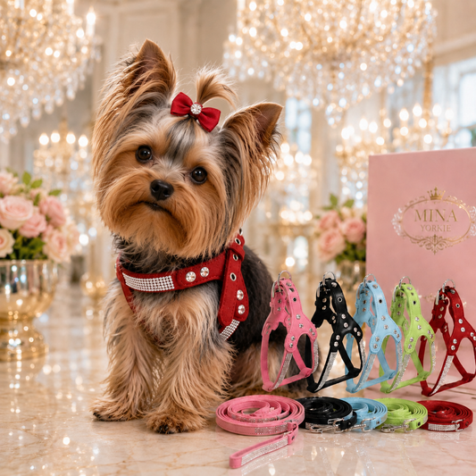 Rhinestone Dog Chest Harness & Leash – Luxury Bling for Small Dogs