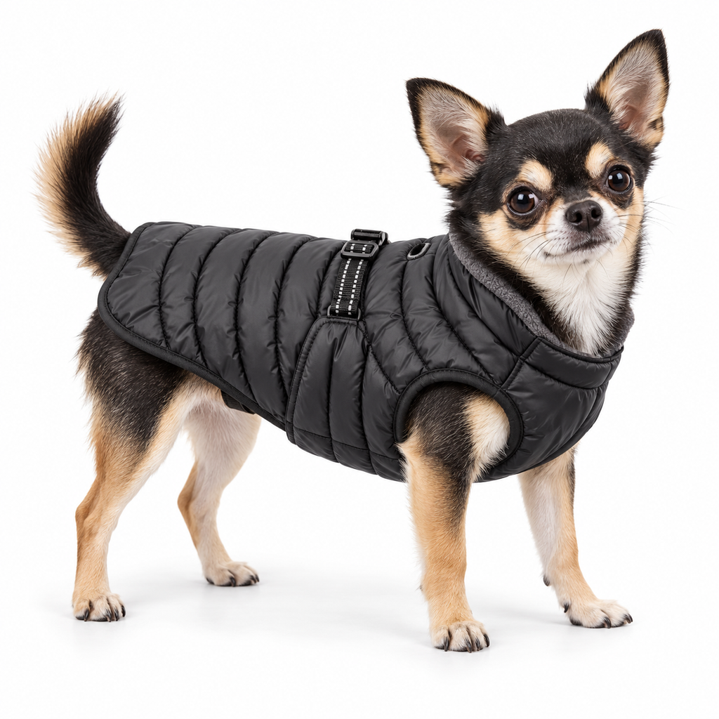 Alpine Extreme Weather Dog Puffer Coat – Black