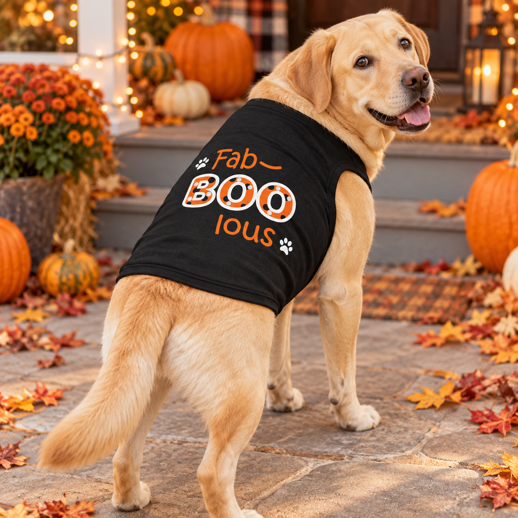 Fab-BOO-lous Halloween Dog Shirt – Black