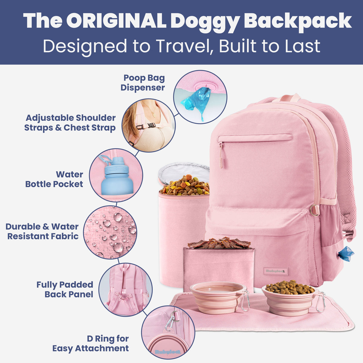 The Original Doggy Bag® Backpack for Dog Supplies (Personalize it!)