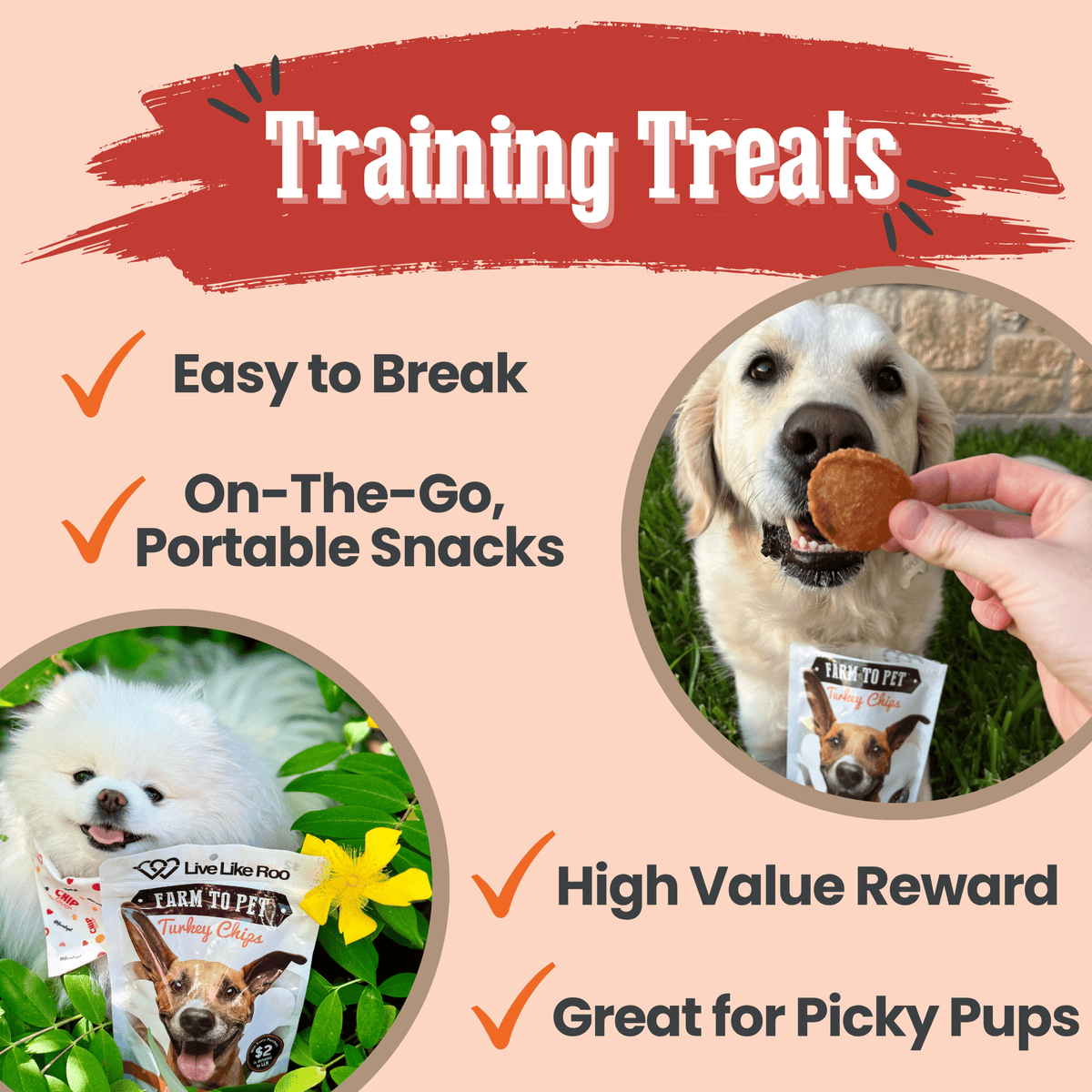 Live Like Roo Turkey Chips for Dogs | Dog Treats That Give Back