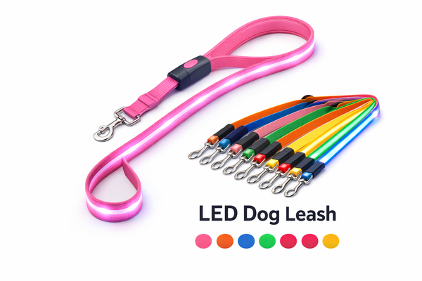 LED Dog Leash – Light Up Rechargeable Pet Leash for Night Walking, Adjustable & Durable
