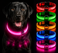 LED Dog Collar Rechargeable – Light Up Pet Collar for Night Safety Walking, Adjustable Waterproof Glow Collar for Small Medium Large Dogs
