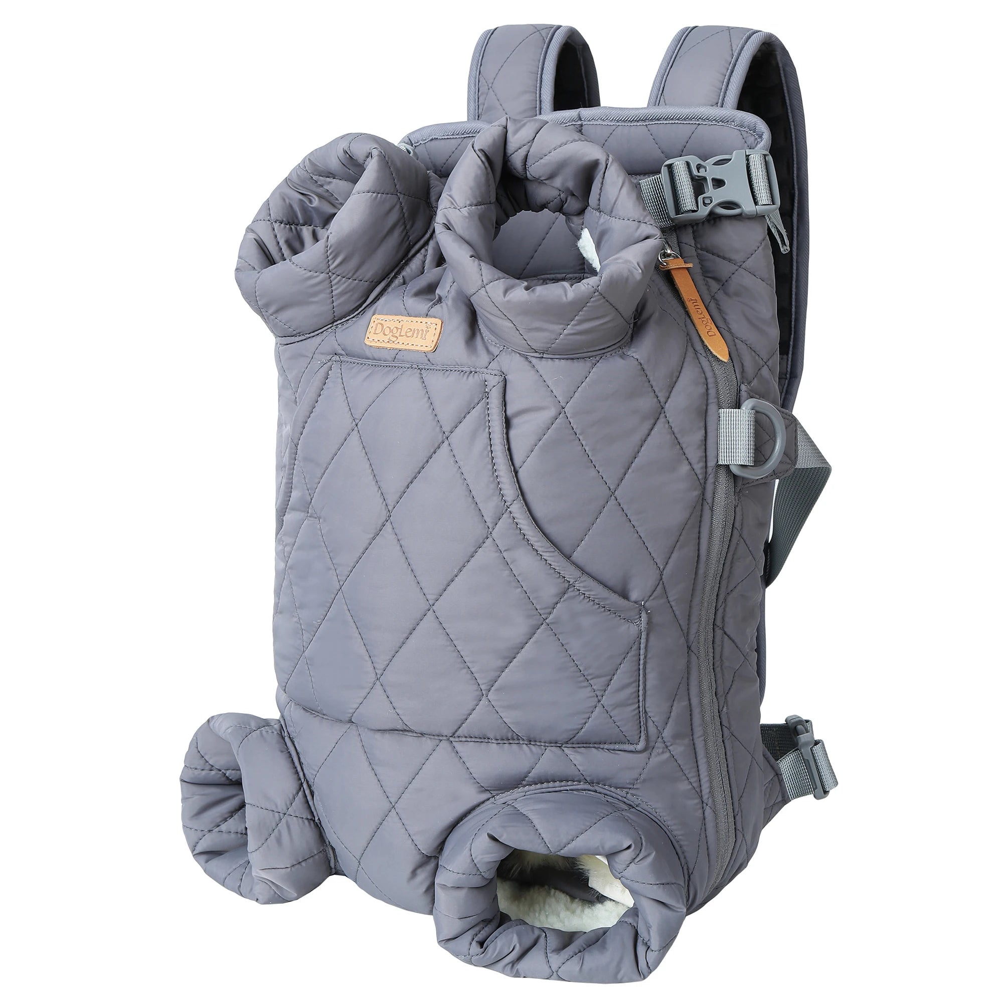 Winter Pet Backpack Carrier – Warm Fleece-Lined Hands-Free Travel Bag for Small Dogs & Cats