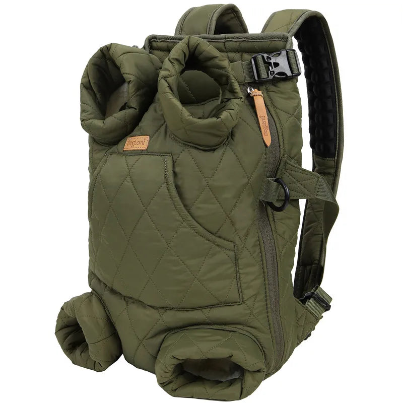 Winter Pet Backpack Carrier – Warm Fleece-Lined Hands-Free Travel Bag for Small Dogs & Cats